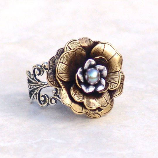 Winter Fairy Rose Filigree Ring - Catherine Jeltes