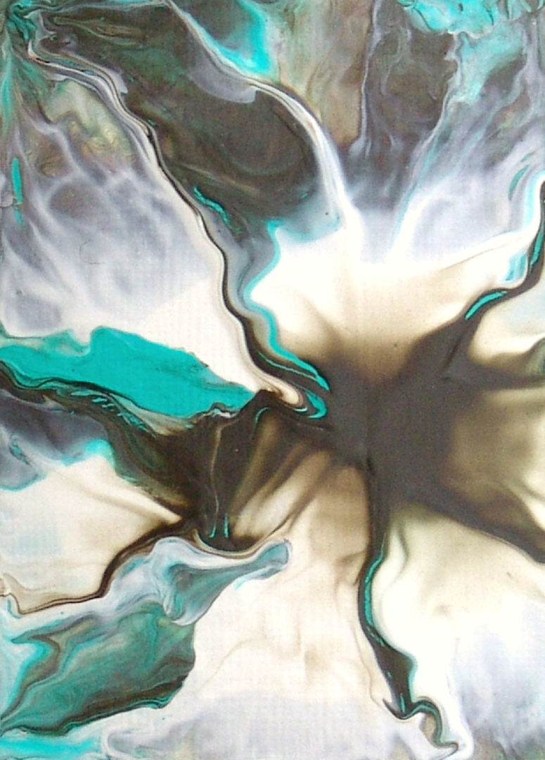 Clouds And Mists ACEO Painting -Abstract Contemporary Landscape