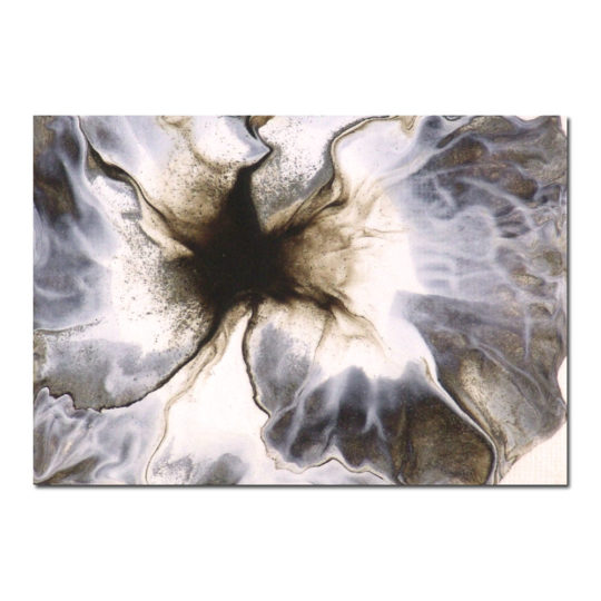 Sandburst ACEO Painting -Abstract Contemporary Landscape Sand Brown Coffee White Matted Original