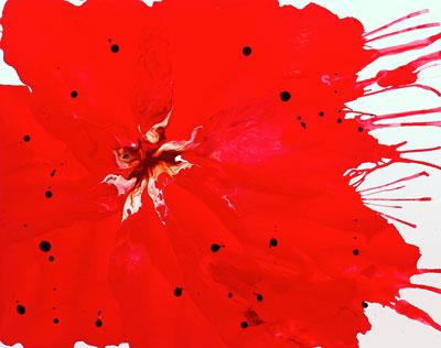 Poppy Art, Flower Painting, Red Wall Art, Abstract Art