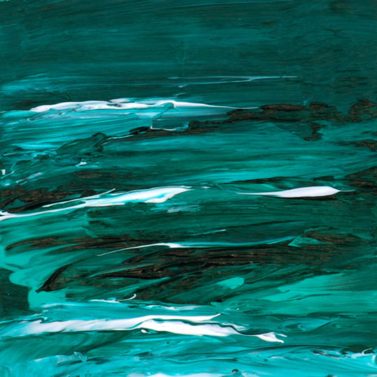 Teal Sea Original Abstract Painting -Small Contemporary Blue Ocean
