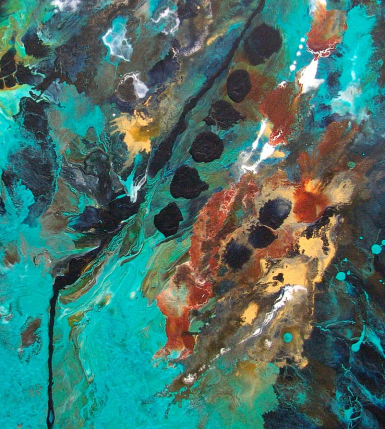 Large Blue Abstract Art Painting Eternal Turquoise Teal