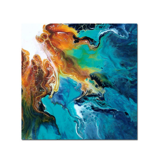 Original Art Fire And Water Modern Blue Colorful Catherine Jeltes