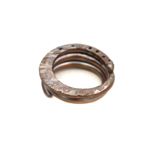 Hand Forged Metal Celestial Copper Ring Artisan Size 8 Womens Mens Rings
