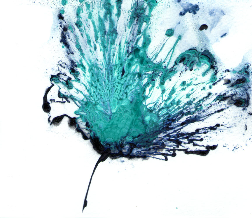 Flower Painting, Blue Artwork, Original Art, Abstract Floral