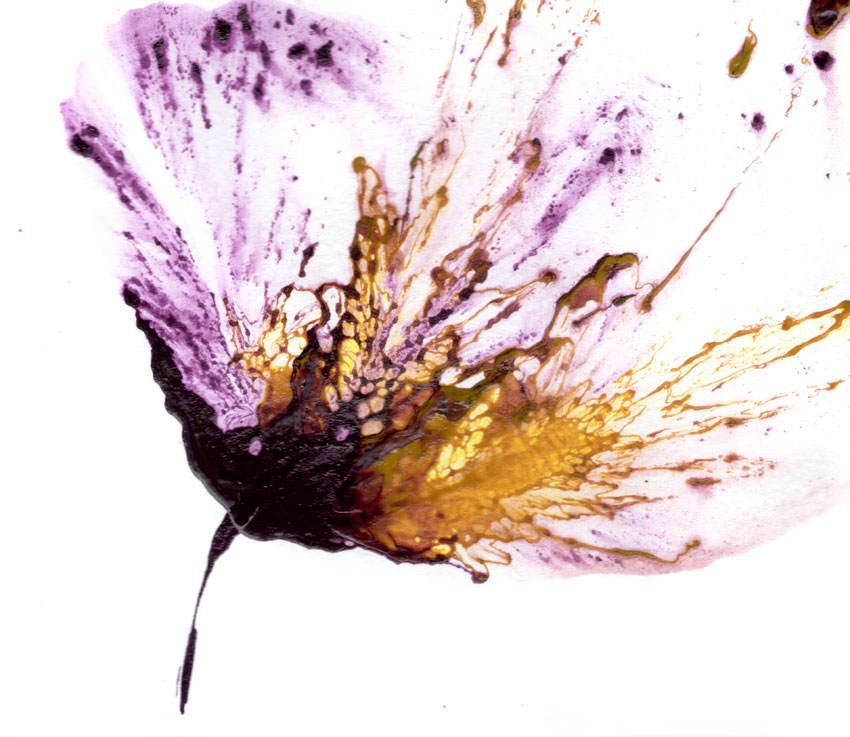 Art Flower Painting, Purple Wall Art, Abstract Floral Art